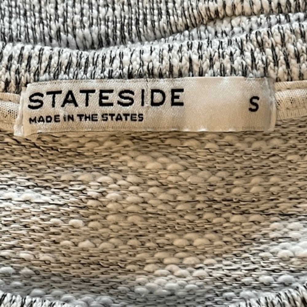 Stateside Grey Textured Supima Cotton Pullover Sweatshirt Size S - Picture 7 of 8